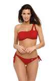 Unique Two-Piece Suede-Look Swimsuit with Ties