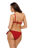 Unique Two-Piece Suede-Look Swimsuit with Ties