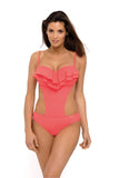 Cuban-Inspired Cut-Out One-Piece Swimsuit with Frills
