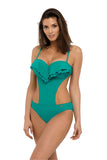 Cuban-Inspired One-Piece Swimsuit with Push-Up Cup