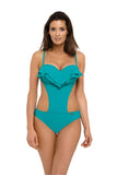 Cuban-Inspired One-Piece Monokini with Push-Up Design