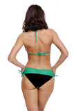 Elegant Two-Piece Swimsuit with Push-Up Bra and Ties