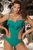 Cuban-Inspired One-Piece Swimsuit with Push-Up Cup