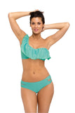 Trendy Two-Piece Latino Swimsuit with Ruffle Detail