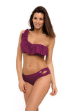 Trendy Two-Piece Latino Swimsuit with Ruffle Detail