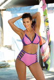Trendy Push-Up Swimsuit with High-Waisted Briefs