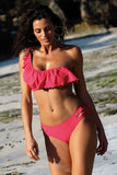 Trendy Two-Piece Latino Swimsuit with Ruffle Detail