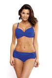 Elegant Two-Piece Swimsuit with Padded Cups and High-Waist Bottoms