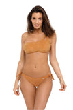 Intriguing Two-Piece Swimsuit with Suede-Like Fabric