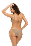Chic Two-Piece Swimsuit in Soft Suede-Like Fabric