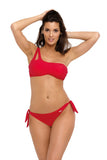 Elegant Two-Piece Swimsuit with Asymmetrical Strap Design