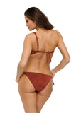 Elegant Two-Piece Swimsuit in Soft Suede-Like Fabric
