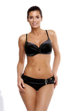 Elegant Pearly Sheen Push-Up Swimsuit with Adjustable Straps