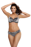 Elegant Push-Up Swimsuit with Pearly Sheen and Design