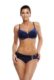 Elegant Push-Up Swimsuit with Pearly Sheen and Adjustable Straps