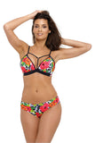 Tropical Floral Push-Up Swimsuit with Brazilian Briefs
