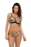 Tropical Floral Push-Up Swimsuit with Brazilian Cut Briefs