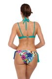 Versatile Tied Swimsuit with Push-Up Support & Floral Bottoms