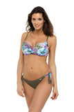Tropical Floral Two-Piece Swimsuit with Push-Up Bra