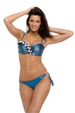 Charming Italian Push-Up Swimsuit with Floral Accents