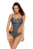 Elegant Floral Monokini Swimsuit with Push-Up Support