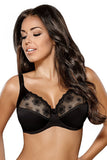 Elegant Soft Bra with Shiny Fabric and Subtle Embroidery