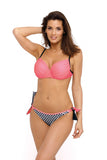 Charming Two-Piece Swimsuit with Tied Panties and Checks