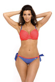Charming Two-Piece Swimsuit with Tied Panties and Check Design