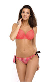 Charming Two-Piece Swimsuit with Tied Checkered Panties