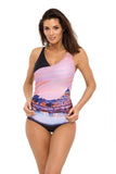 Elegant Photo Print One-Piece Swimsuit with Adjustable Straps