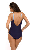 Elegant Patterned One-Piece Swimsuit with Photo Print