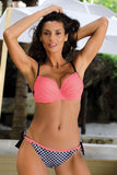 Charming Two-Piece Swimsuit with Tied Panties and Checks