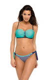 Push-Up Bardot Two-Piece Swimsuit with Side Tie Bottoms