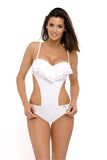 Cuban-Inspired Cut-Out One-Piece Swimsuit with Frill