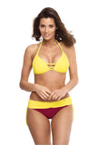 Elegant Two-Piece Swimsuit with Push-Up Bra and Ties
