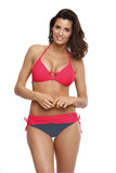 Elegant Two-Piece Swimsuit with Push-Up Bra and Ties
