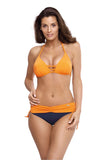 Elegant Two-Piece Swimsuit with Push-Up Bra and Ties