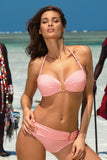 Elegant Two-Piece Swimsuit with Stylish Jewelry Accents