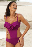 Cuban-Inspired One-Piece Monokini Swimsuit with Push-Up Cups