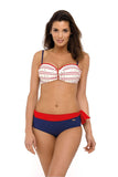 Stylish Two-Piece Swimsuit with Patterned Bra & Hipster Bottom