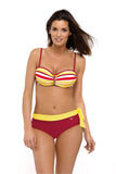 Stylish Two-Piece Swimsuit with Push-Up Bra & Ties