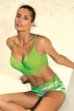 Three-Piece Lingerie-Style Swimsuit with Patterned Bottoms
