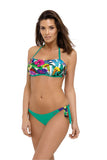 Floral Bandeau Two-Piece Swimsuit with Adjustable Straps
