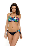 Floral Bandeau Two-Piece Swimsuit with Adjustable Straps