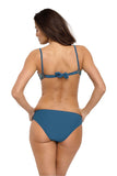 Turquoise Two-Piece Push-Up Swimsuit with Removable Straps