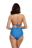 Colorful Floral High-Waisted Swimsuit with Push-Up Bra
