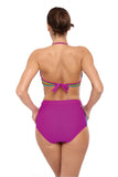 Colorful Floral Retro Style Swimsuit with Push-Up Bra