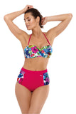 Colorful Floral Retro-Inspired Push-Up Swimsuit