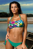 Floral Bandeau Two-Piece Swimsuit with Adjustable Straps