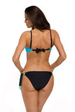 Colorful Push-Up Swimsuit with Adjustable Straps and Midi Cut